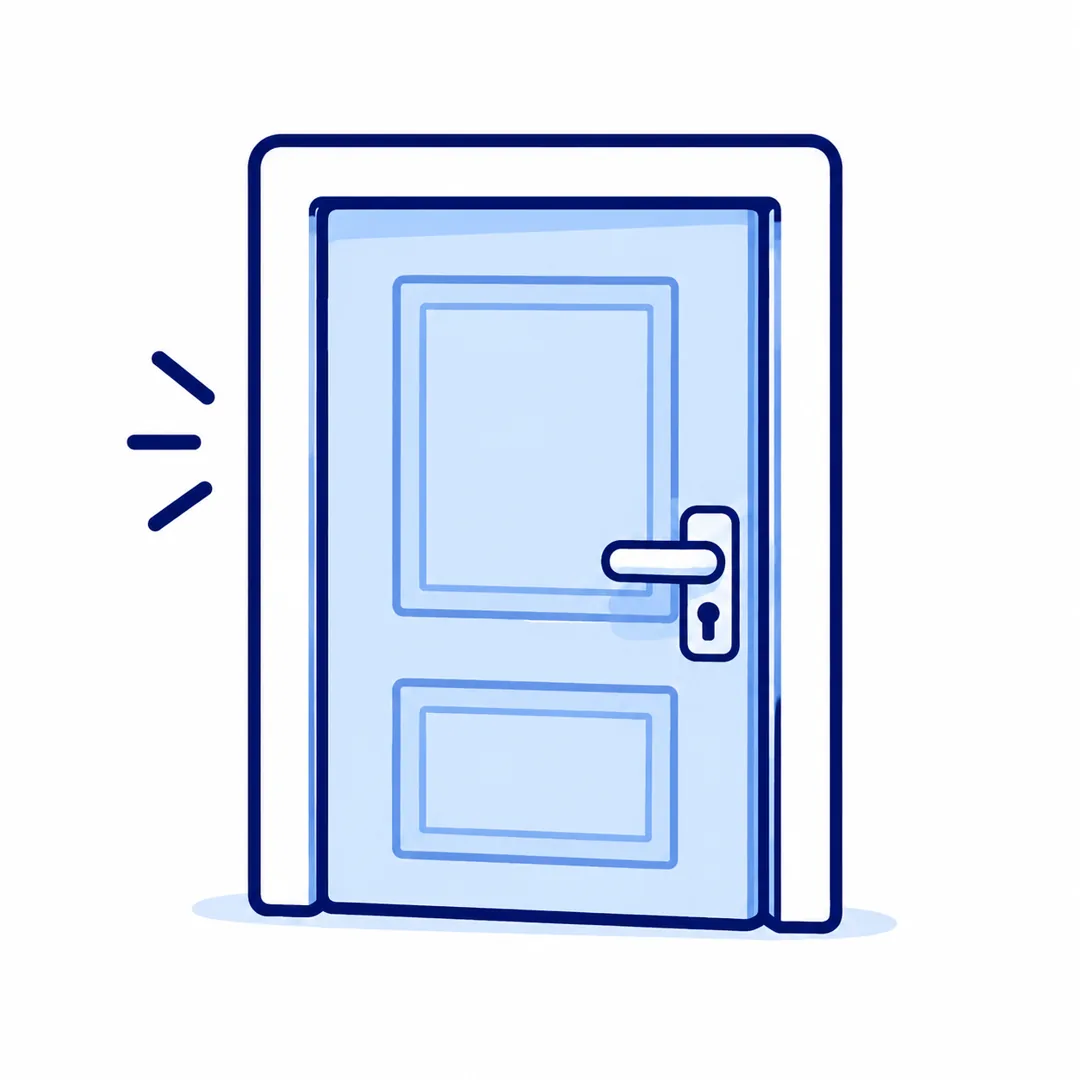 Ouverture de porte claquée
